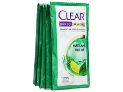 Dầu gội Clear mát lạnh bạc hà 6g/12gói/dây