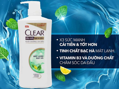 Dầu gội sạch gàu Clear mát lạnh bạc hà 612ml