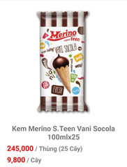 Kem ốc quế Merino S.teen Vani Socola 100ml