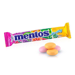 Kẹo cây nhai Mentos cầu vồng màu tự nhiên 29.7g
