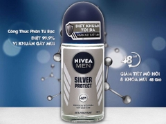 Lăn khử mùi Nivea silver protect diệt khuẩn tối đa 50ml