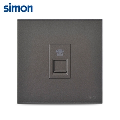 Bộ ổ cắm điên thoại đơn mặt vuông màu Xám (grey) Simon E6 725214-61