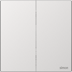 M7 Metal- Bộ công tắc đôi 1 chiều (Frosted Sliver) Simon M7 661021M-2A