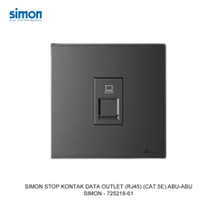 Bộ ổ cắm dữ liệu đôi Cat6e chuẩn vuông màu Xám (Grey) Simon E6 725228-61