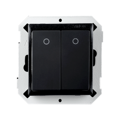 Module nút nhấn đôi có đèn LED màu Đen Simon V8 80396F-26