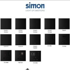 Bộ công tắc thẻ từ (Đen), Simon E6 72E602-26