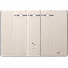 Simon K9 - Bộ công tắc 20A có đèn + 2 công tắc 1 chiều S (champagne) 592023-46