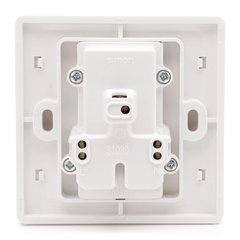 Bộ Ổ cắm 2 chấu dùng cho chấu tròn & dẹt và ổ cắm đa tiêu chuẩn, 10A 250V~ chuẩn vuông màu trắng Simon 50 51080
