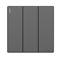 Bộ Công tắc ba, 2 chiều mặt vuông màu Xám (grey) cao cấp Simon S6 581032-61