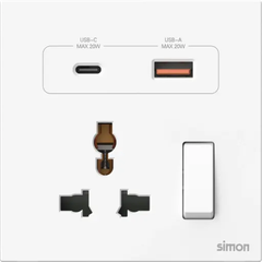 M7 AIR- Bộ ổ cắm đa năng kèm USB và A+C Simon M7 66E7253