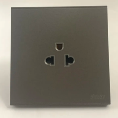 Bộ Ổ cắm đơn chuẩn Âu-Mỹ 16A chuẩn vuông màu Xám (Grey) Simon E6 721087-61