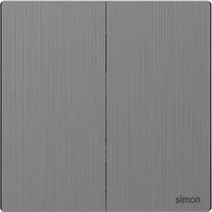 M7 Metal- Bộ công tắc đôi 2 chiều (Brushed Grey) Simon M7 661022M-2B