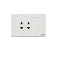 Simon K9 - Bộ 2 ổ đơn 2 chấu S + công tắc 1 chiều S 594101