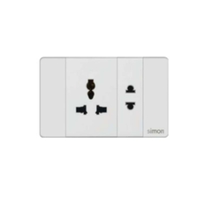 Simon K9 - Bộ ổ cắm đơn 3 chấu đa năng L + ổ cắm đơn 2 chấu 594080