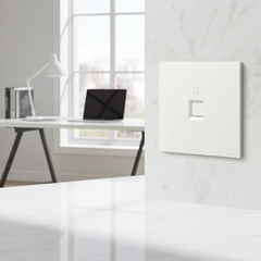 Bộ Ổ cắm mạng đơn cat6 màu trắng mặt vuông cao cấp Simon S6 585218