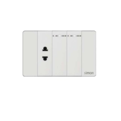 Simon K9 - Bộ ổ đơn 2 chấu + 2 công tắc đơn 2 chiều S 594100