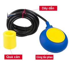 Công Tắc Phao Bơm chống tràn, chống cạn bể nước cáp dây 10m kawasan KW-M15-10M
