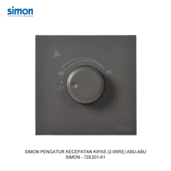  Bộ chiết áp quạt lắp đế âm chuẩn vuông màu Xám (Grey) Simon E6 72E201-61
