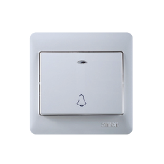 Bộ Công tắc chuông có đèn LED mặt vuông màu trắng Simon 50 56301BD