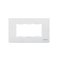 Mặt 3 lỗ size S lắp ngang có gân viền (Trắng) Simon KV1 K1903