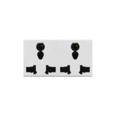 Ổ đôi 3 chấu đa năng size M 10A (Trắng) Simon K1 K1423XL