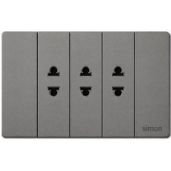 Simon K9 - Bộ 3 ổ cắm 2 chấu (grey) 594103-61