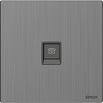 M7 Metal- Bộ ổ cắm điện thoại (RJ11) (Brushed Grey) Simon M7 665214M-2B