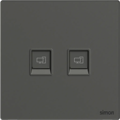 M7 Gem- Bộ ổ cắm mạng Cat6 đôi (Diamond Grey) Simon M7 665228G-4D