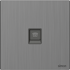 M7 Metal- Bộ ổ cắm điện thoại + mạng Cat6 (Brushed Grey) Simon M7 665229M-2B