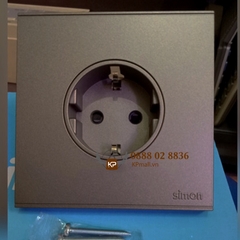 Bộ Ổ cắm Schuko đơn 16A màu Sâm panh (champagne) lắp đế âm chuẩn vuông cao cấp Simon S6 581687-46