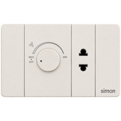 Simon K9 - Bộ chiết áp quạt + ổ cắm đơn 2 chấu 59E201