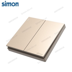 Bộ Công tắc đôi, 1 chiều mặt vuông màu sâm panh (champagne) cao cấp Simon S6 581021-46