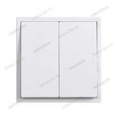 Module công tắc nhấn nhả thông minh, nút nhấn đôi màu trắng Simon i7 701021F