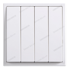 Module công tắc nhấn nhả, nút nhấn bốn màu trắng Simon i7 701041F