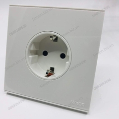 Bộ Ổ cắm đơn Schuko 16A có chân tiếp địa chuẩn vuông màu trắng Simon E6 721687
