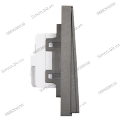 Bộ công tắc đôi, một chiều lắp đế âm chuẩn vuông mặt Xám (Grey) Simon E6 721021-61