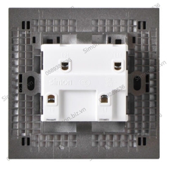 Bộ công tắc đôi, một chiều lắp đế âm chuẩn vuông mặt Xám (Grey) Simon E6 721021-61