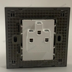 Bộ Ổ cắm đơn chuẩn Âu-Mỹ 16A chuẩn vuông màu Xám (Grey) Simon E6 721087-61