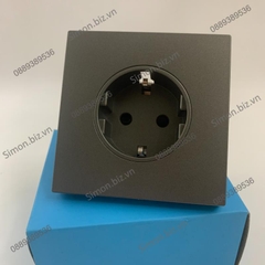 Module ổ cắm đơn schuko 16A có chân tiếp địa màu xám Simon i7 701687-61