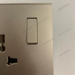 Bộ Ổ cắm đơn đa tiêu chuẩn 10A kèm công tắc mặt vuông màu Sâm Panh (Champagne) Simon E6 721089-46