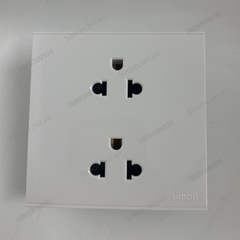 Bộ Ổ cắm đôi chuẩn Âu-Mỹ 16A chuẩn vuông màu trắng Simon E6 721287
