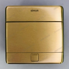 Ổ cắm âm sàn gồm 2 ổ cắm 3 chấu thường màu vàng đồng Simon ZD011287