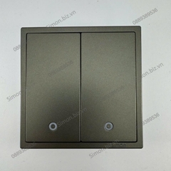 Module Nút nhấn đôi có đèn LED màu Xám hệ thống nhà thông minh RCU Simon i7 70E127-61