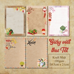 SET 5 GIẤY KRAFT VIẾT THƯ A5 CHỦ ĐỀ TẾT T.CRAFT HOUSE