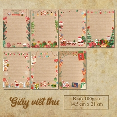 SET 5 GIẤY KRAFT VIẾT THƯ A5 CHỦ ĐỀ GIÁNG SINH T.CRAFT HOUSE
