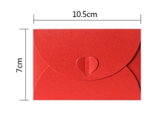 SET 5 BAO THƯ ÁNH KIM 250GSM KHOÁ TIM MINI KÍCH THƯỚC 70x105mm NHIỀU MÀU SẮC T.CRAFT HOUSE