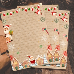 SET 5 GIẤY KRAFT VIẾT THƯ A5 CHỦ ĐỀ GIÁNG SINH T.CRAFT HOUSE
