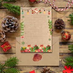 SET 5 GIẤY KRAFT VIẾT THƯ A5 CHỦ ĐỀ GIÁNG SINH T.CRAFT HOUSE