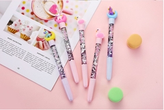 BÚT BI NƯỚC MÀU ĐEN KIM TUYẾN HỌA TIẾT HOẠT HÌNH XINH XẮN NGÒI 0.38MM T-CRAFT ^^