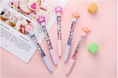 BÚT BI NƯỚC MÀU ĐEN KIM TUYẾN HỌA TIẾT HOẠT HÌNH XINH XẮN NGÒI 0.38MM T-CRAFT ^^